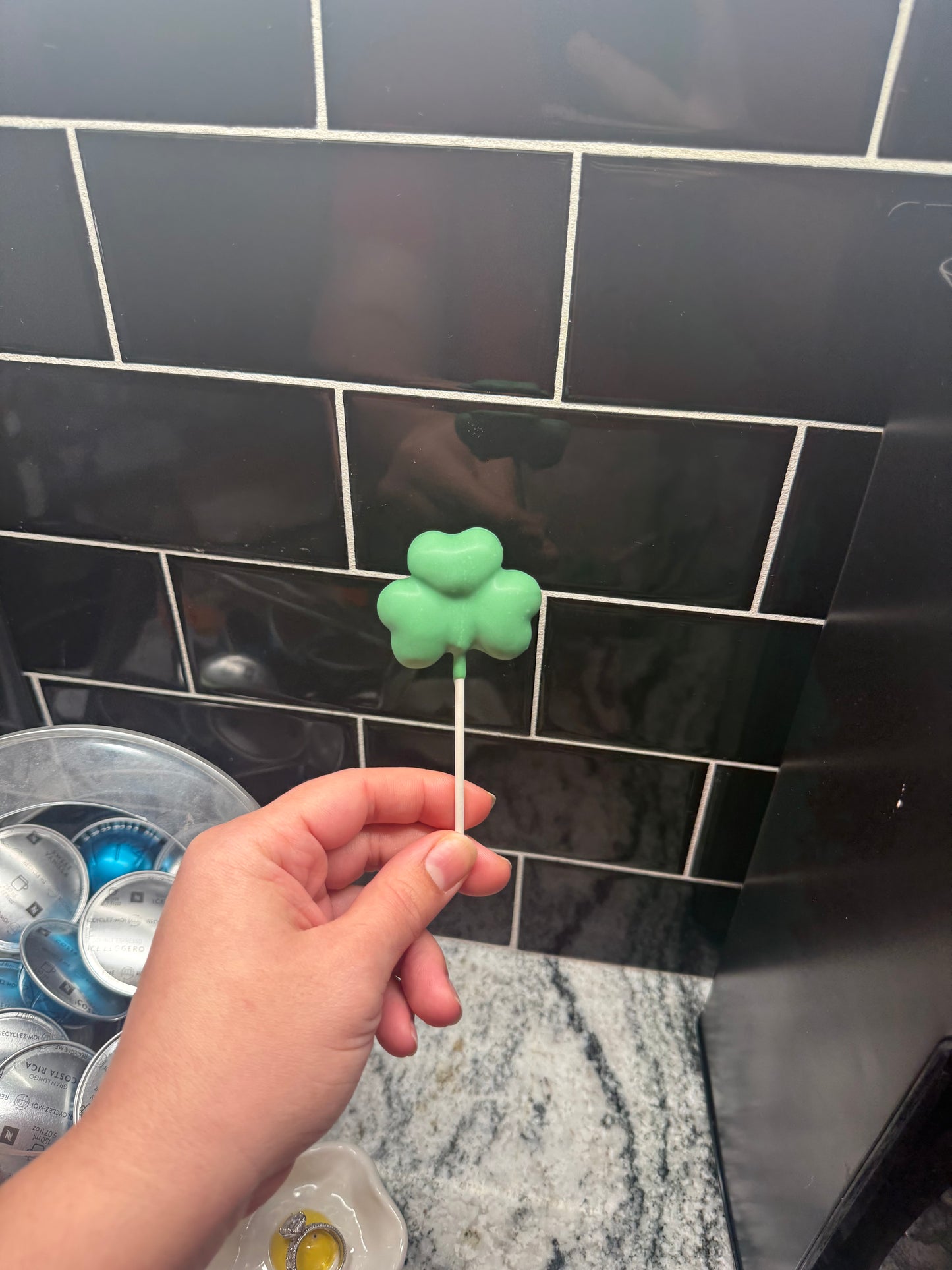 Vanilla Shamrock cake pop