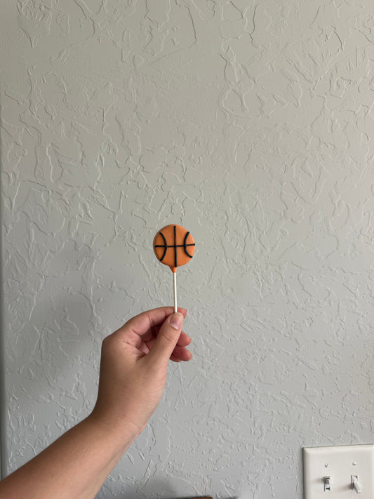 Vanilla Basketball Cake pop
