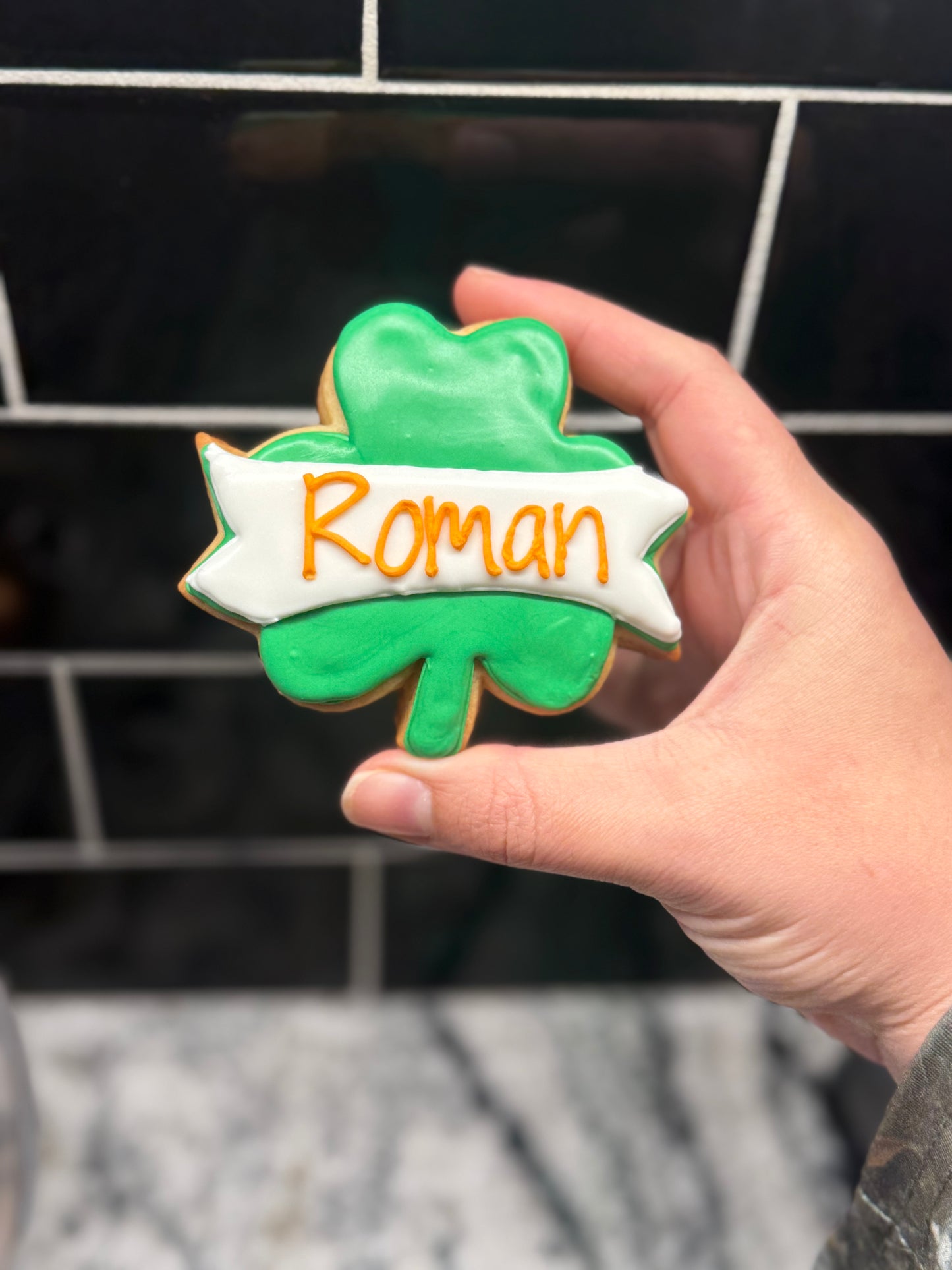 Custom Name Plate St Patricks Day Cookie