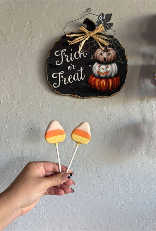 Vanilla Candy Corn Themed Cake Pop